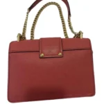 Diagramme leather handbag Prada Red, Leather - Image 2