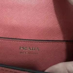 Diagramme leather handbag Prada Red, Leather - Image 4