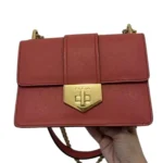 Diagramme leather handbag Red, Leather prada