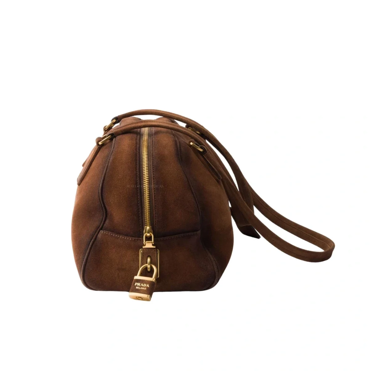 Prada Bowling Medium Suede Bag - PRD-006 - Image 3