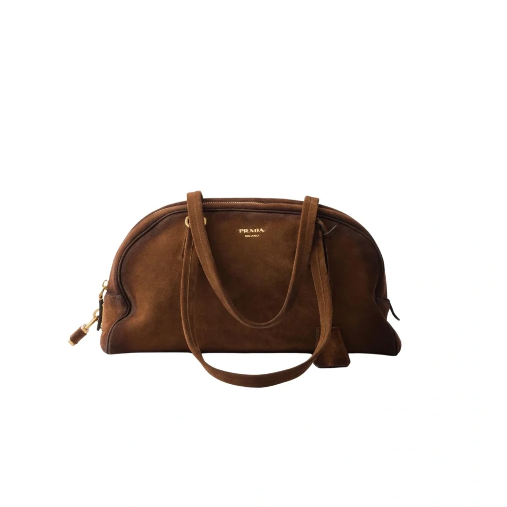 Prada Bowling medium suede bag