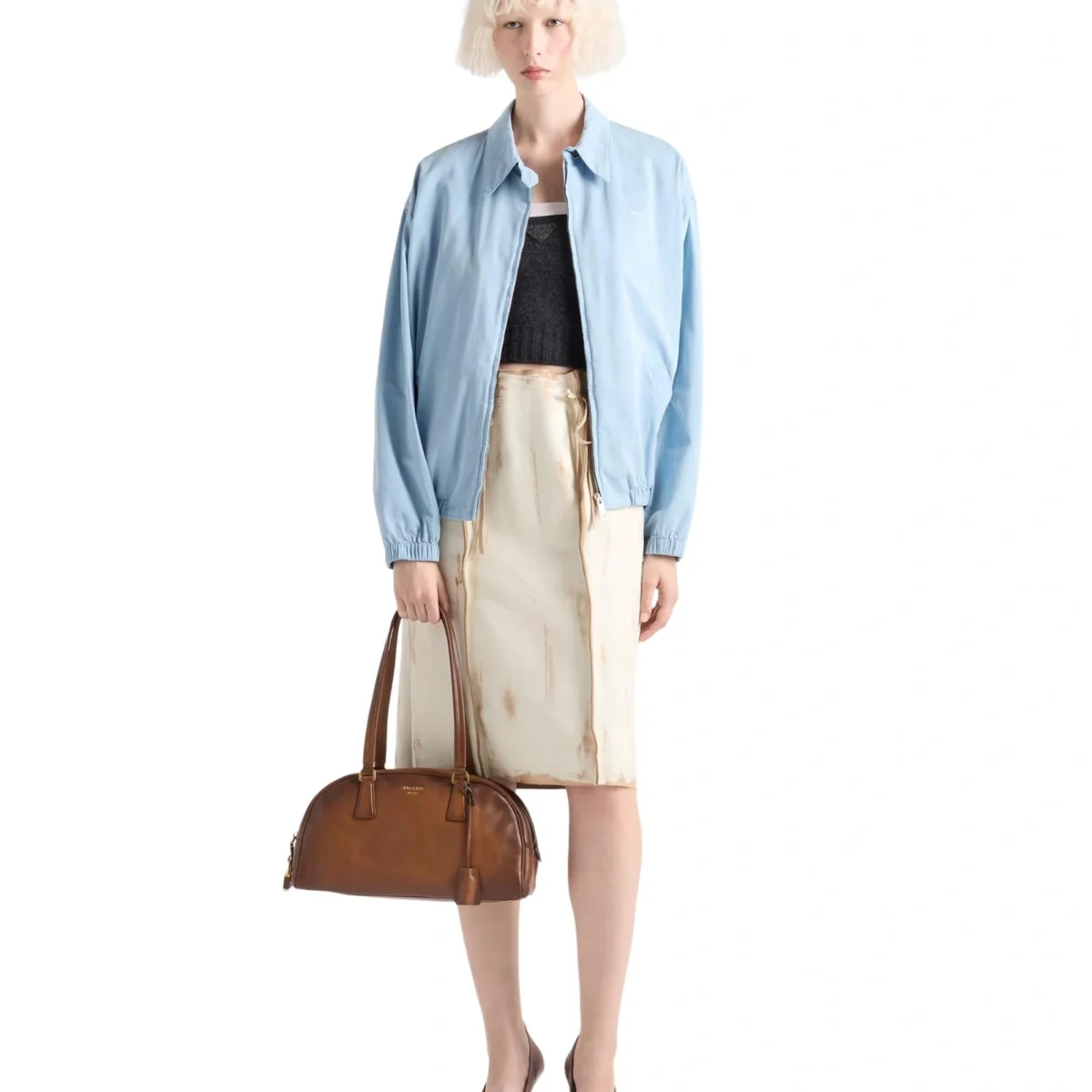 Prada Bowling medium top-handle leather bag