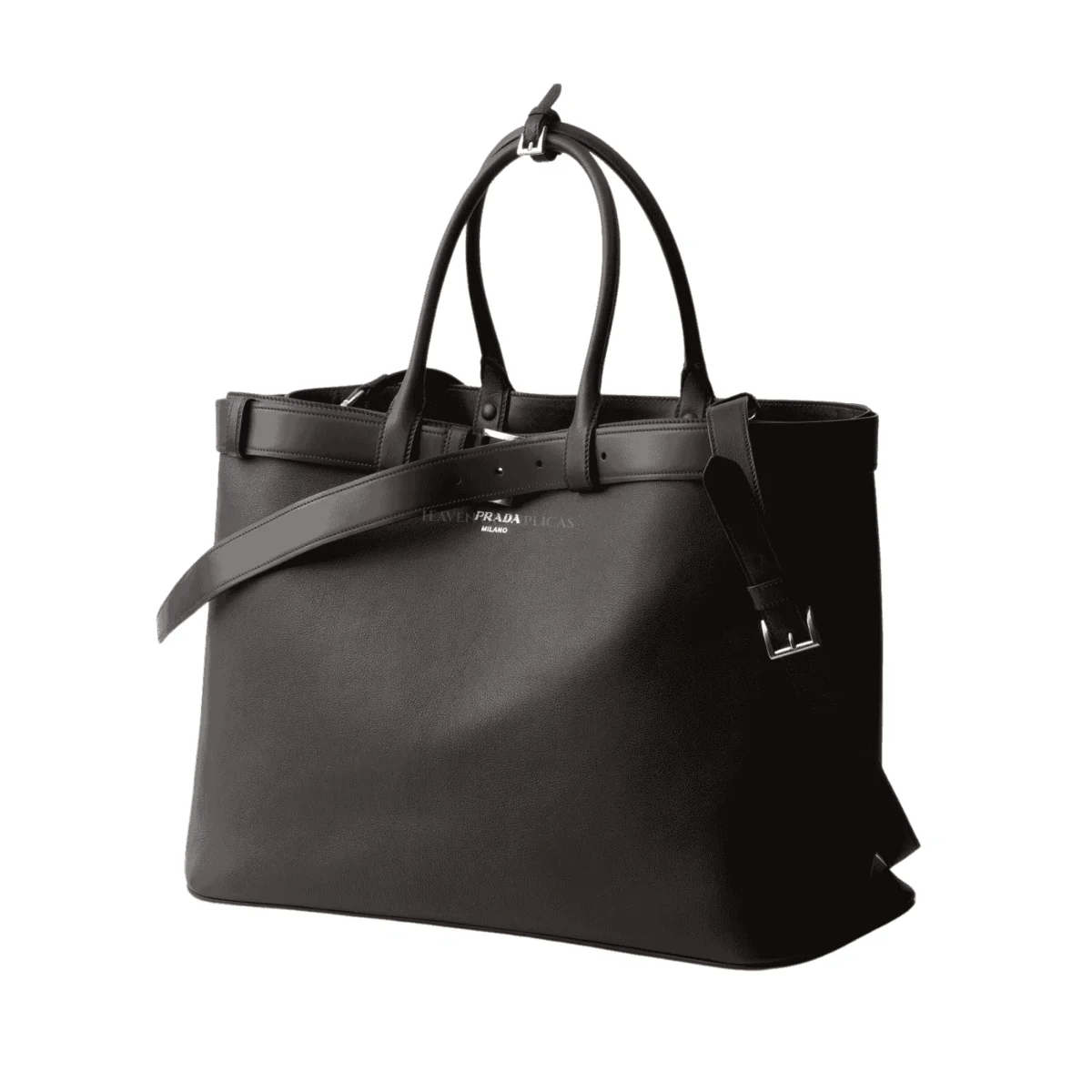 Prada Buckle Leather Bag with Belt Knockoff – PRD-007 - Image 8