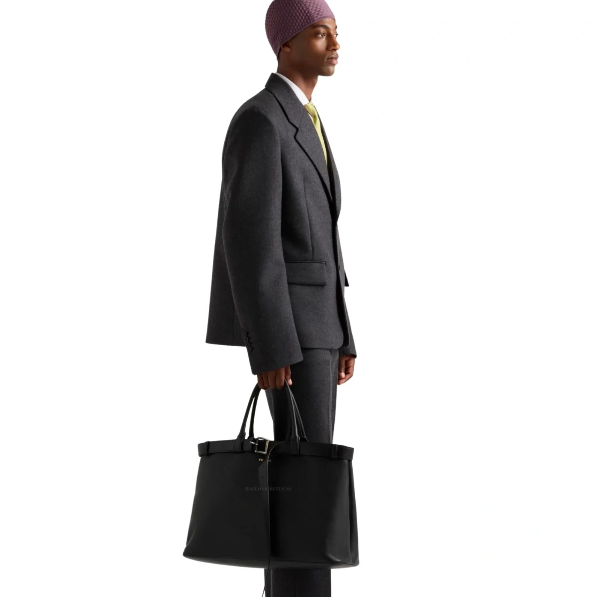 Prada Buckle Leather Bag with Belt Knockoff – PRD-007 - Image 3