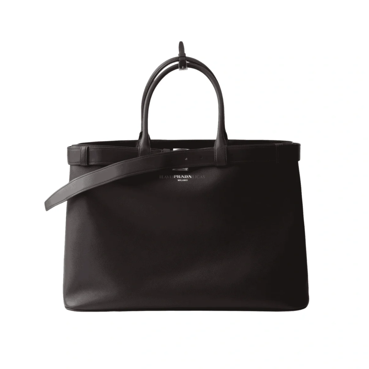 Prada Buckle Leather Bag with Belt Knockoff – PRD-007 - Image 7