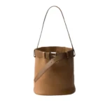 Prada Buckle leather bucket bag with belt