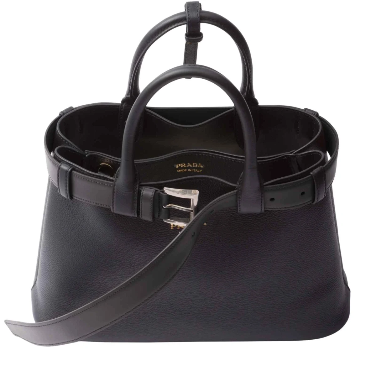 Prada Buckle small leather handbag with belt - Image 5
