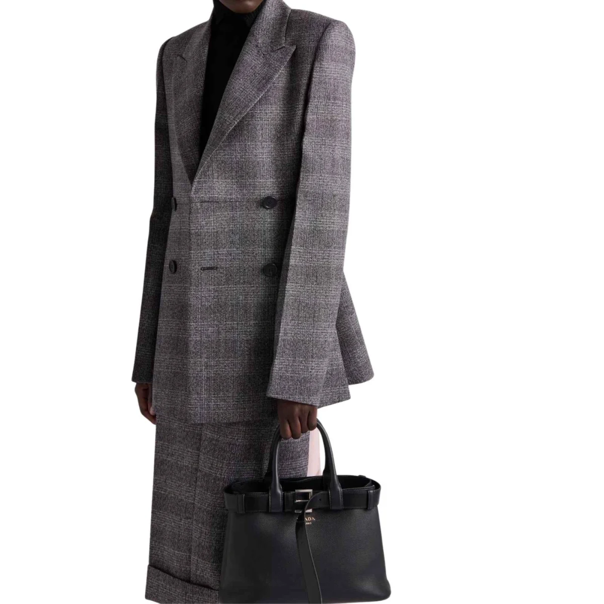 Prada Buckle small leather handbag with belt