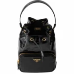 Prada Knockoff Duet Naplak Patent Leather Bucket Bag - PRD-015 - Image 6