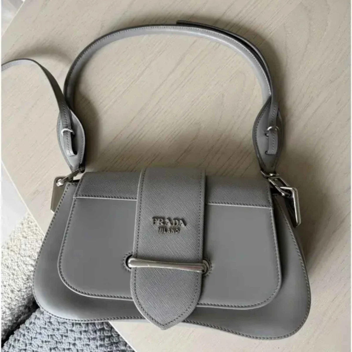 Prada Sidonie leather handbag  Grey, Leather - Image 3