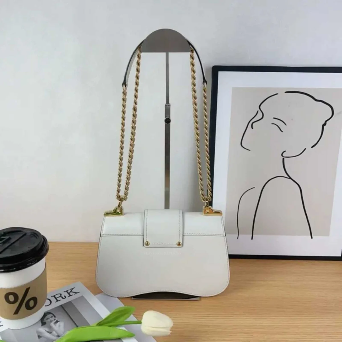 Prada Sidonie leather handbag White, Leather