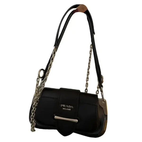 Sidonie leather handbag Prada Black, Leather
