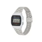 A168W-1 Vintage Silver and Black Metal Watch - CSO-01055 - Image 2