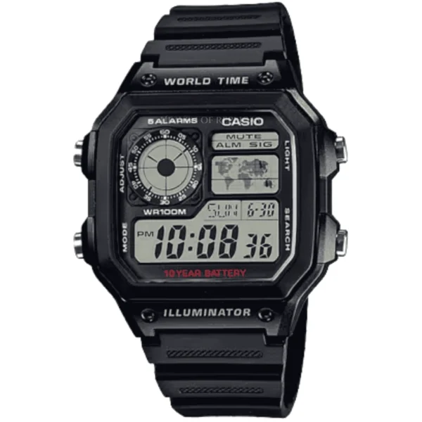 AE1200WH-1A | Illuminator All Black Digital Watch - CSO-01053