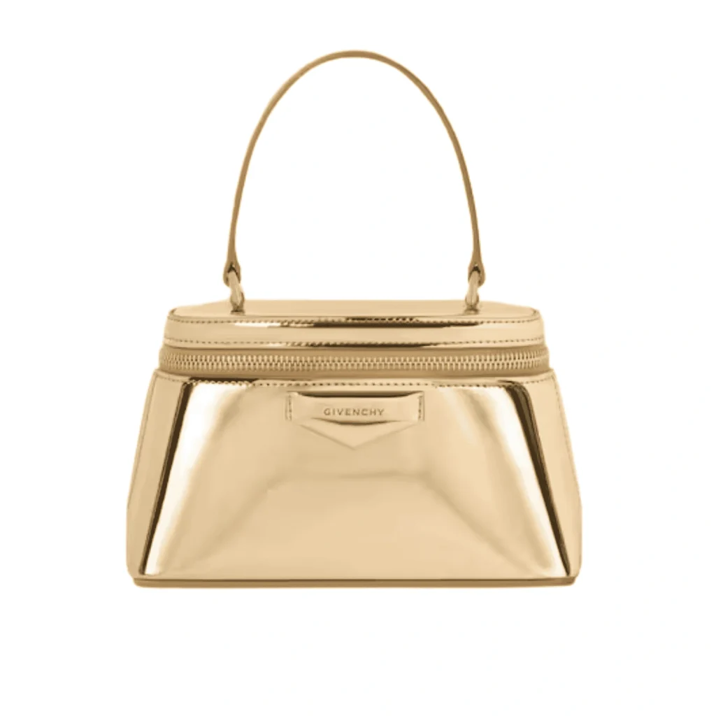 Antigona vanity bag in mirror effect leather with chain